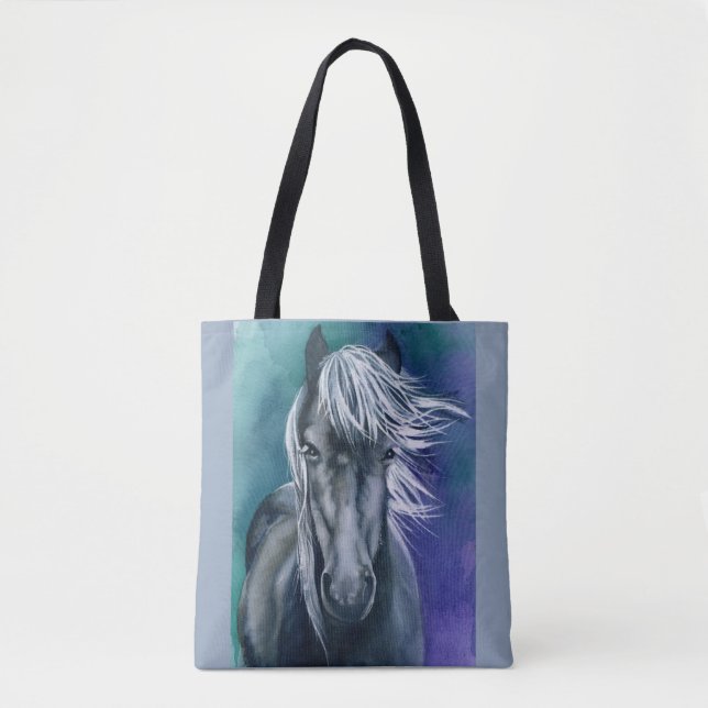 Tasche überqueren Bag Pferd Wasserfarbe Boho Chic (Vorderseite)