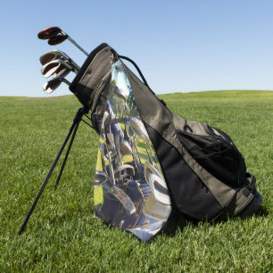 Tasche voll mit Golfklubs, Golfhandtuch