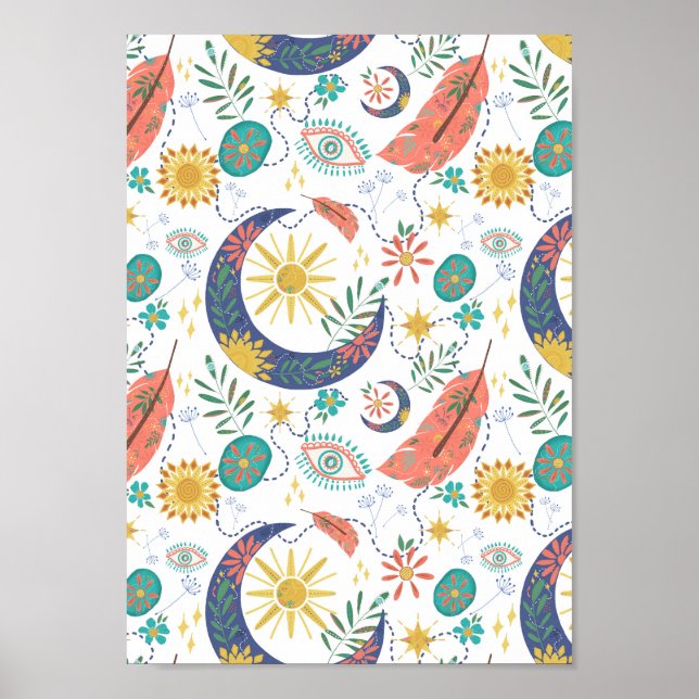 Tasche voller Glimmer - Himmelsboho-Kunstprint Poster (Vorne)