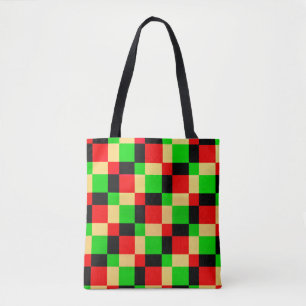 Tasche von farbigen geometrischen Blockquadraten