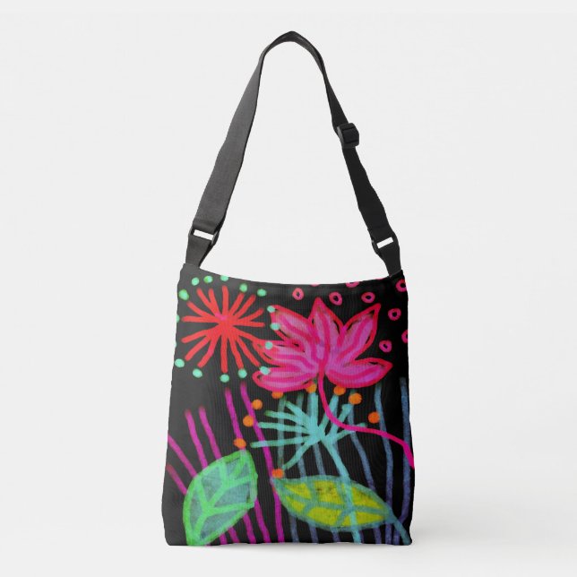 Tasche von Funky Abstrakt Blume (Vorderseite)
