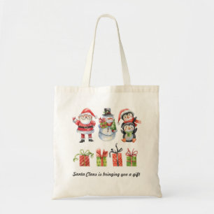 Tasche   Weihnachtsmann, Schneemann & Pinguin Weih