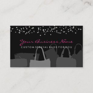 Taschen, die schwarz Zeichnete Visitenkarte