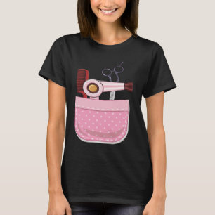 Taschen-Haartrockner-Kamm-Schere Frisur Barbier H T-Shirt