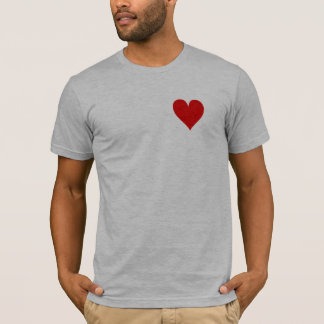 Taschen-Herz-Turnhallen-T-Shirt - angepasstes Grau T-Shirt