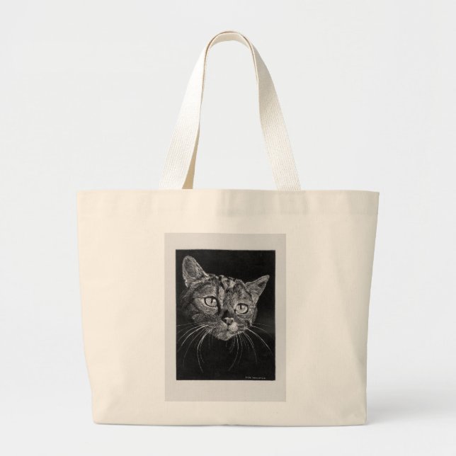 Taschen-Kunst-Katzen-Gesicht Jumbo Stoffbeutel (Vorne)