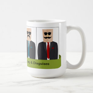 Taschen-obenliegender Mann der Geheimnis-und Tasse