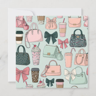 Taschen, Schleifen & Lattes Karte