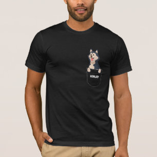 Taschen-Sibirian Husky Welpe süßer Hund T-Shirt