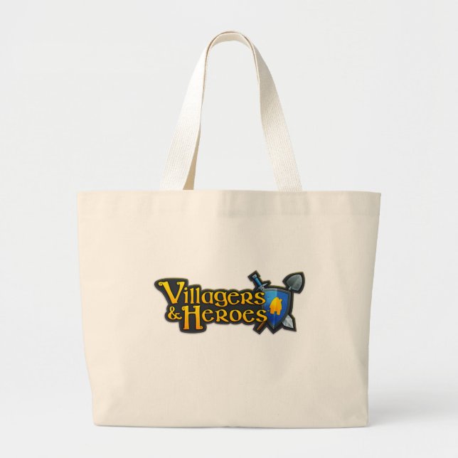 Taschen-Tasche mit Dorfbewohner- u. Heldlogo Jumbo Stoffbeutel (Vorne)