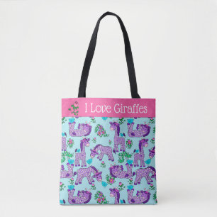 Taschen-wunderliche Baby-Giraffen im lila,