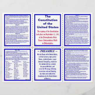 Taschenbroschüre / Lesezeichen der US-Verfassung Flyer