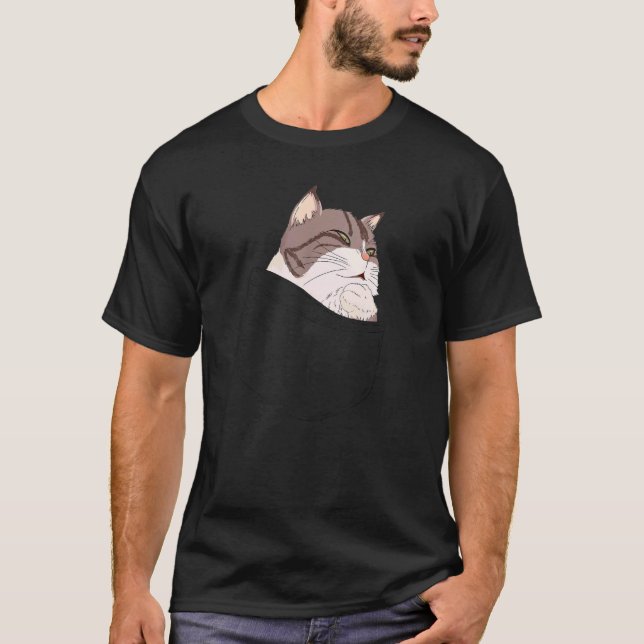 Taschenkatze Denk Meme T-Shirt (Vorderseite)