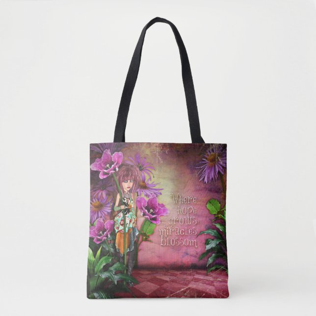 Taschenkunsttasche - wo Hoffnung Wunderblüte (Vorderseite)