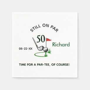 Taschentuch 50. Geburtstag (jedes Jahr) Golf-Theme Serviette