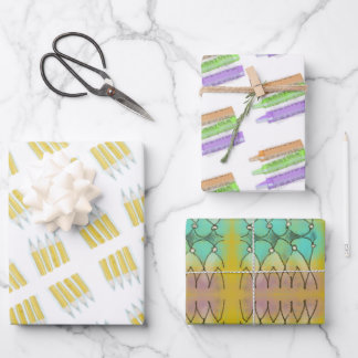 Taschentücher und Bleistifte, künstlerische Umhüll Geschenkpapier Set