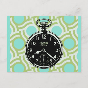 Taschenuhr Pop Art Postkarte