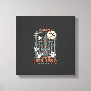 Taschenwurm Halloween-Shirt Verzauberte Bibliothek Leinwanddruck