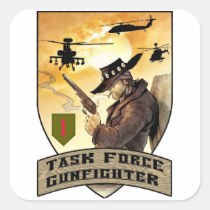 Task Force Gunfighter Patch Quadratischer Aufkleber