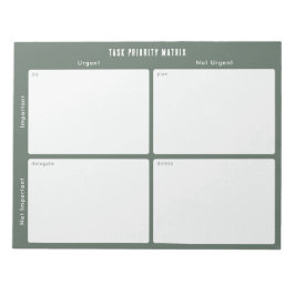 Task Priority and planner Matrix (Green) Notizblock