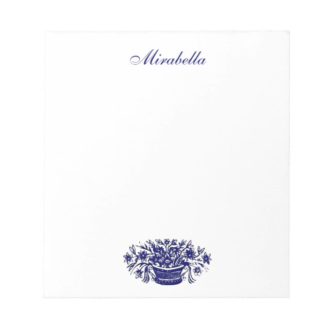 Taskschaltfläche für benutzerdefinierte blaue und  notizblock (Vorderseite)