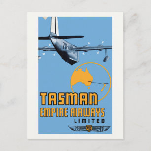 Tasman Empire S30 Airways Vintage Poster 1930s Postkarte