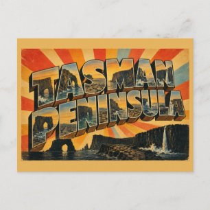 Tasman-Halbinsel TAS Vintage-Reise Kunst Postkarte
