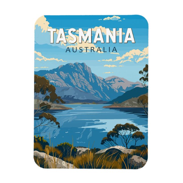 Tasmania Australia Reisen Kunst Vintag Magnet (Vertikal)