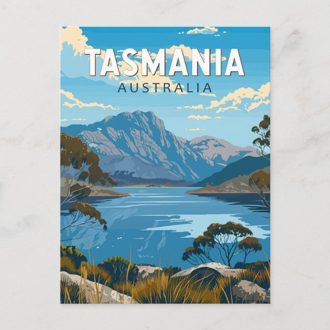 Tasmania Australia Reisen Kunst Vintag Postkarte (Vorderseite)