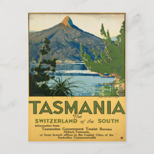Tasmania Australia Vintage Travel Poster Postkarte