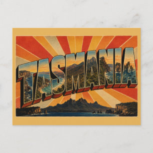 Tasmania Australien Insel Wildnis Kunst Postkarte