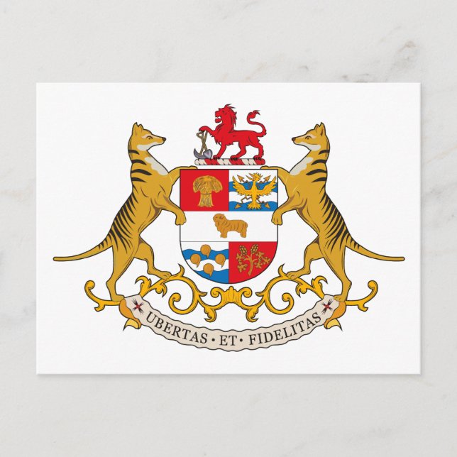 Tasmania Coat of Arms Postcard Postkarte (Vorderseite)