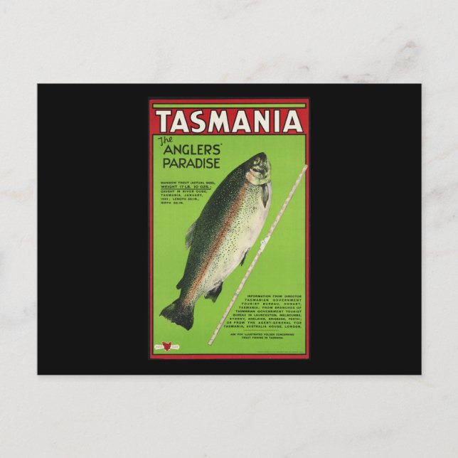 Tasmania Das Paradies der Angler Postkarte (Vorderseite)