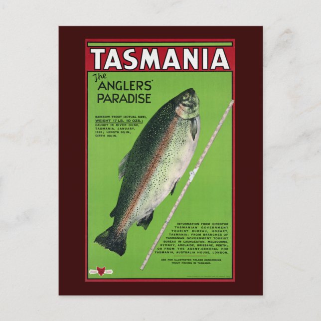 Tasmania ~ Das Paradies des Anglers Postkarte (Vorderseite)