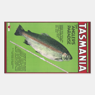 Tasmania ~ Das Paradies für Angler Rechteckiger Aufkleber