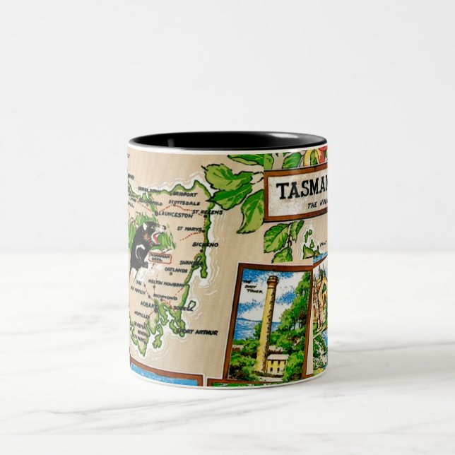 Tasmania Holiday Island Mug Zweifarbige Tasse (Mittel)