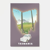 Tasmania illustrierte Karte Reiseplakat.