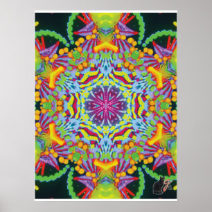 Tasmania Kinetic Collage Kaleidoscope Poster