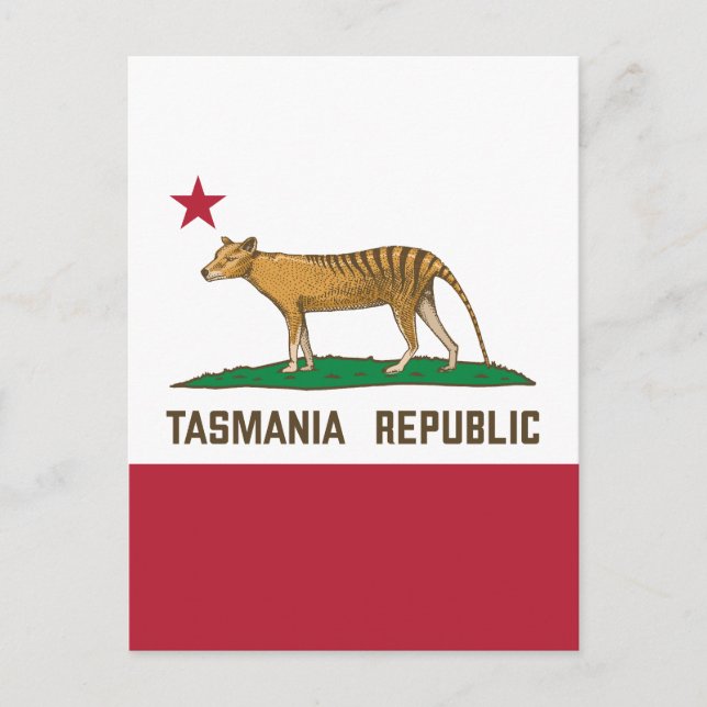 Tasmania Republic Thylacine Flag Tasmanischer Tige Postkarte (Vorderseite)