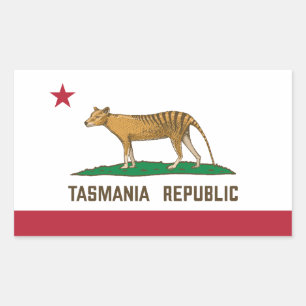 Tasmania Republic Thylacine Flag Tasmanischer Tige Rechteckiger Aufkleber