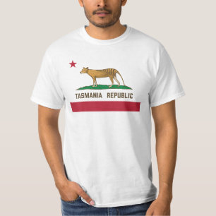 Tasmania Republic Thylacine Flag Tasmanischer Tige T-Shirt