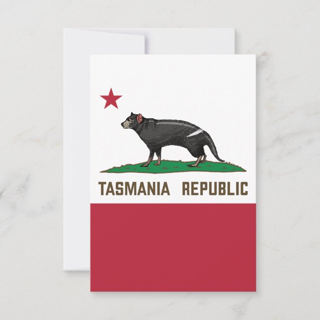 Tasmania Republik Tasmanische Teufelsflagge Dankeskarte (Vorderseite)