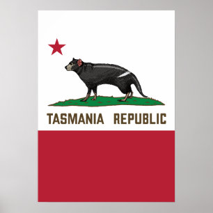 Tasmania Republik Tasmanische Teufelsflagge Poster