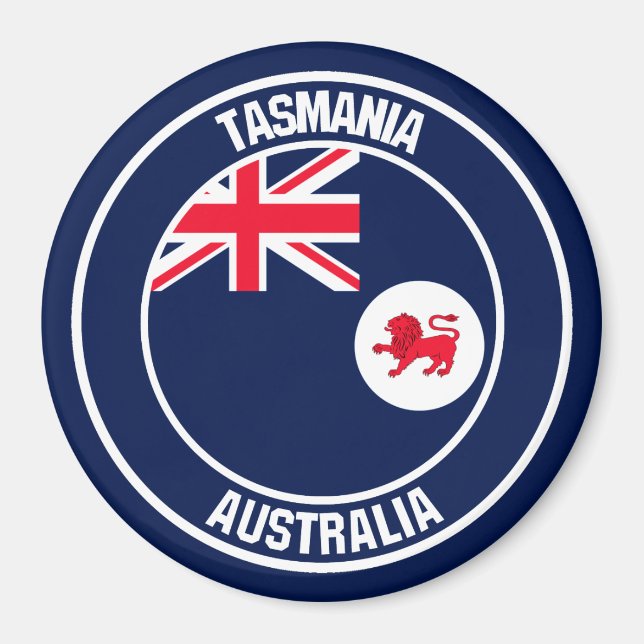 Tasmania Round Emblem Magnet (Vorne)