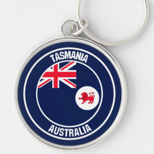 Tasmania Round Emblem Schlüsselanhänger