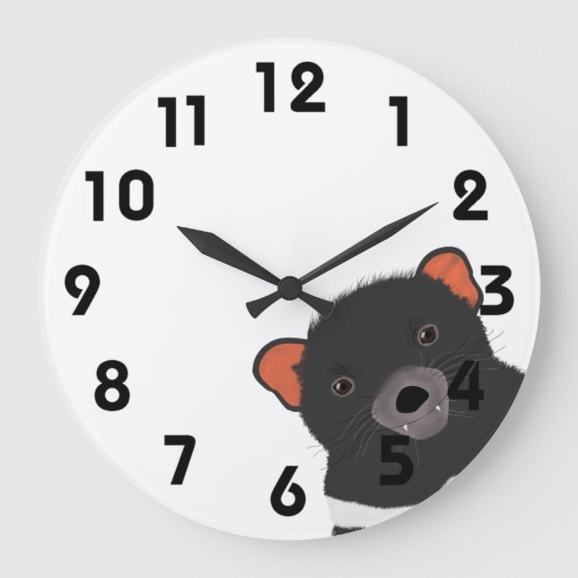 Tasmanian Devil Acrylic Wall Clock Große Wanduhr (Vorderseite)