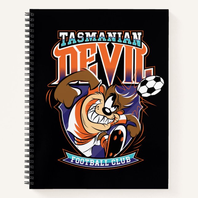 Tasmanian Devil Fußballclub-Abzeichen Notizbuch (Vorderseite)