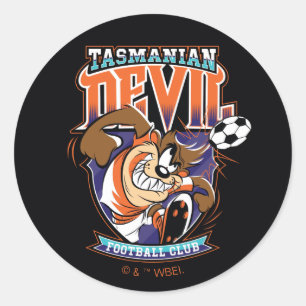 Tasmanian Devil Fußballclub-Abzeichen Runder Aufkleber