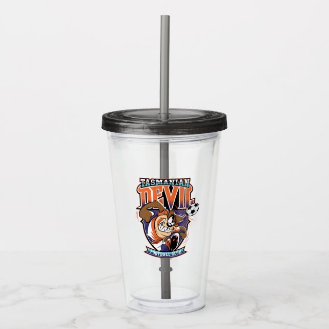 Tasmanian Devil Fußballverein-Abzeichen Acryltrinkbecher (Vorderseite)