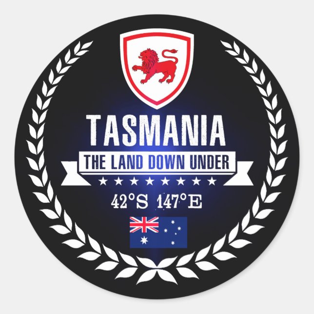 Tasmanie Runder Aufkleber (Vorderseite)